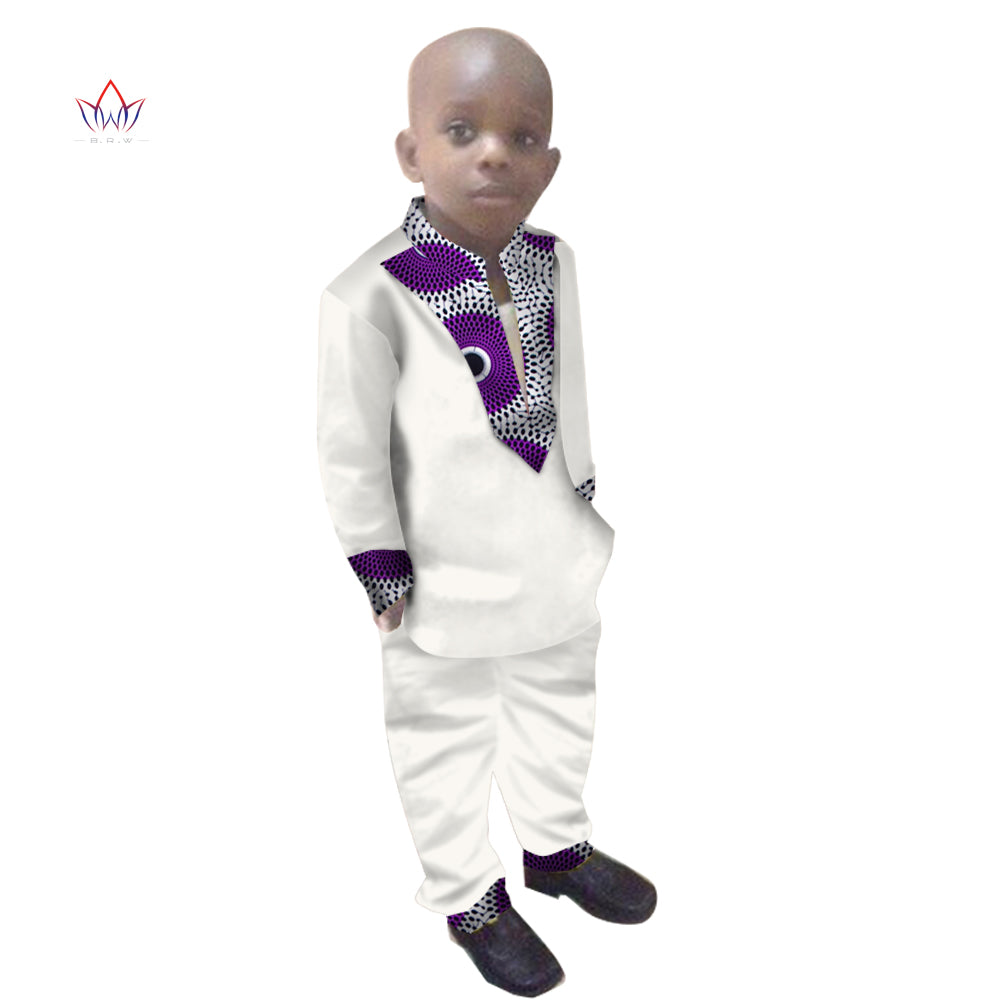 Boys Clothes African Dashiki Kids Clothing LongoingSleeves Plus Solid Color Lon image 6