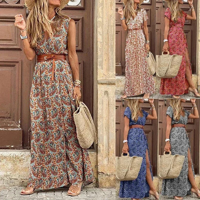 Boho Summer Long Dress for Women Elegant Evening 2023 Vestidos de Mujer Dresses image 0