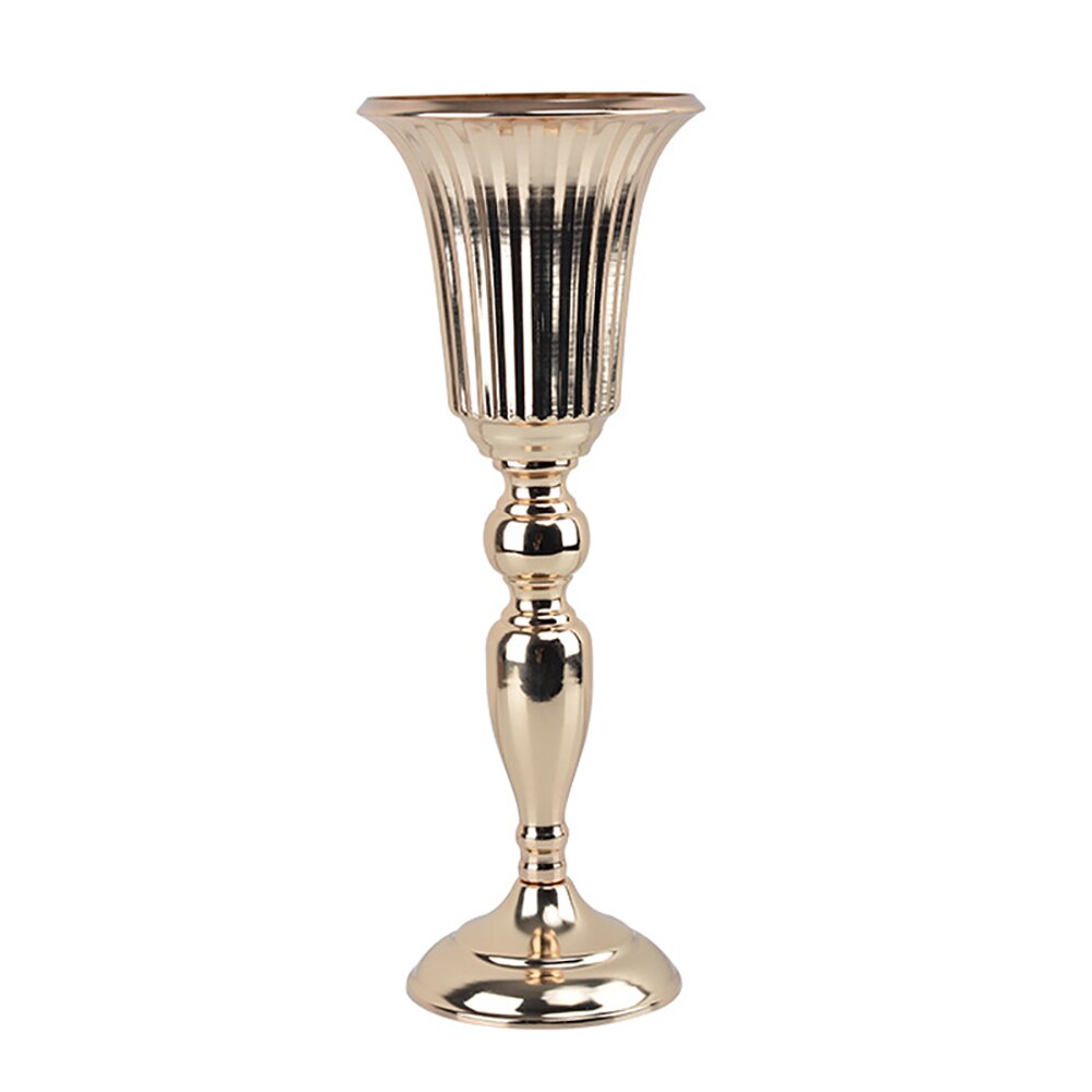 Golden Candlestick Table Top Decoration European Style Flower Vase Decoration S image 2