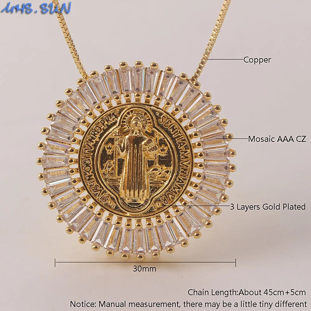 MHS.SUN Fashion Women Cubic Zircon Jewelry Gold/Silver Color Religion Jesus Pen image 3