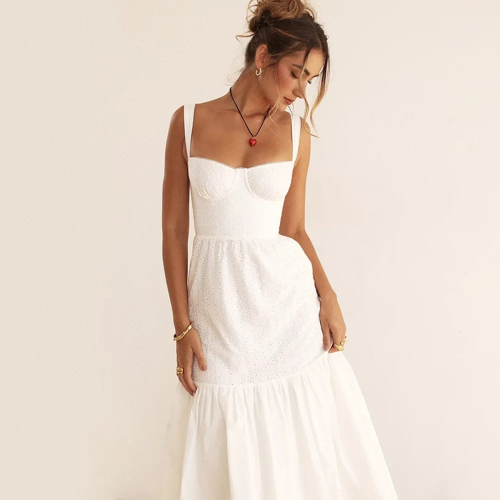 Mingmingxi High Quality Women's Summer Dress 2023 Linen-cotton Blend Jacquard D image 5