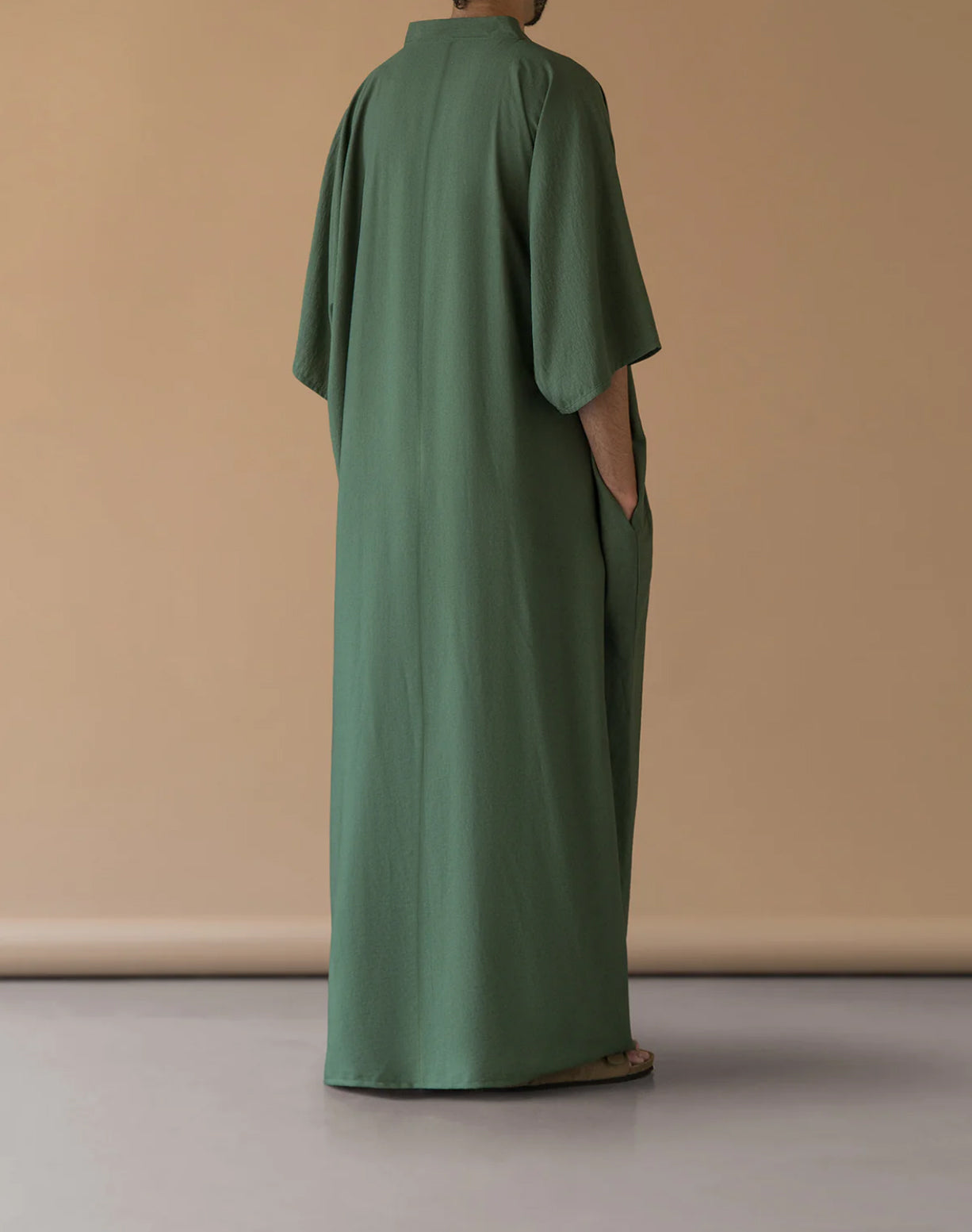 Ramadan Men's Muslim Dresses Solid Long Sleeve V Neck With Pockets Kaftan Islam image 2
