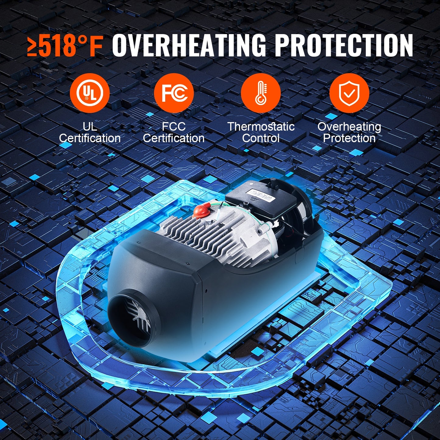 VEVOR 2/5/8KW Car Heater Diesel Air Heater 12V With Silencer Remote Control Tru image 9