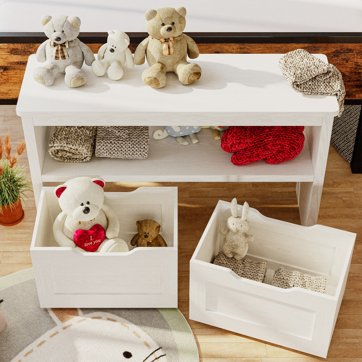 IRONCK Toy Storage Organizer for Boys and Girls, with Drawers, Wheels and Open image 4