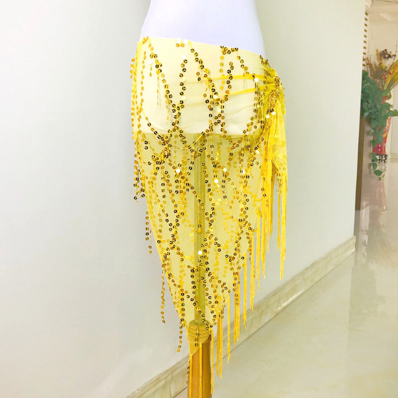 Colorful Sequins Tassel Belly Dance Belt Show Costumes Belly Dance Hip Scarf Fo image 1
