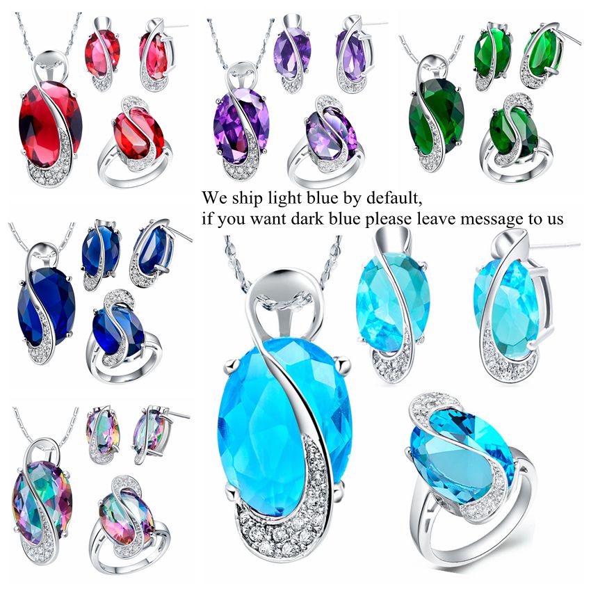 USA STOCK Uloveido Yellow Gold Color Crystal Jewelry Wedding Parure Bijoux image 3