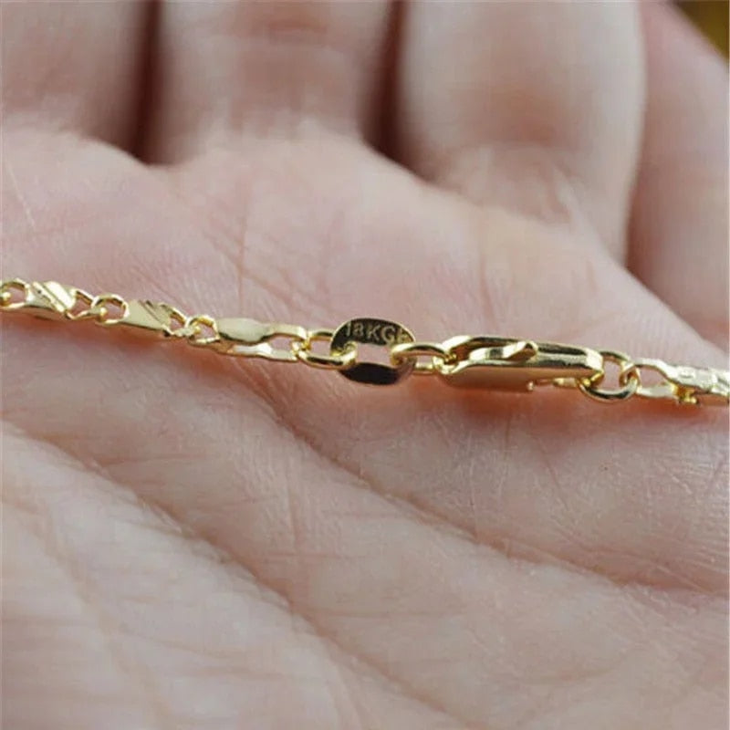 Exquisite Fashion 18K Gold Filled Necklace For Women Men Size 16-30 Inch Jewelr image 5