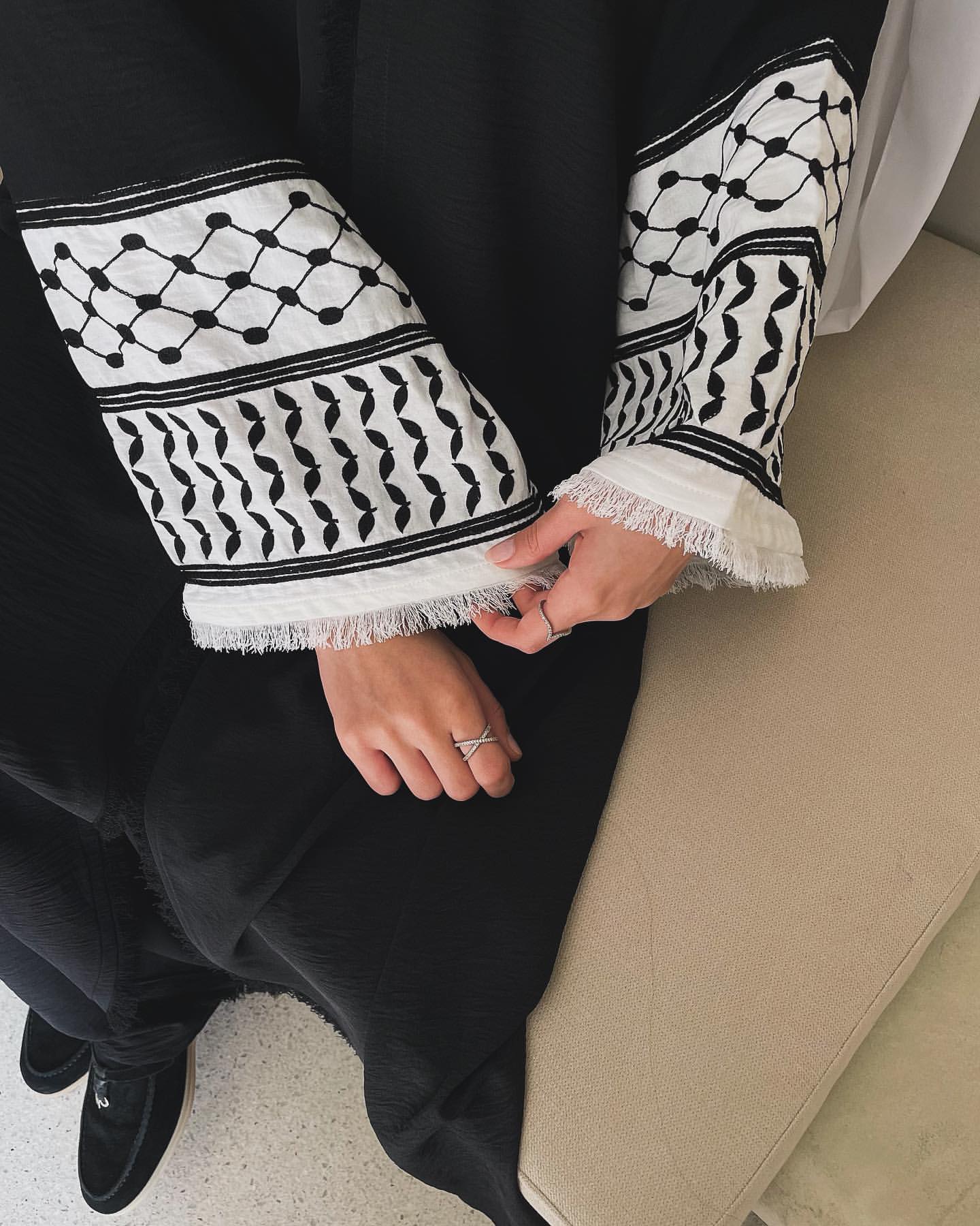 Embroidery Cardigan Women Islamic Clothing High Quality Trend Abaya Palestinian image 6