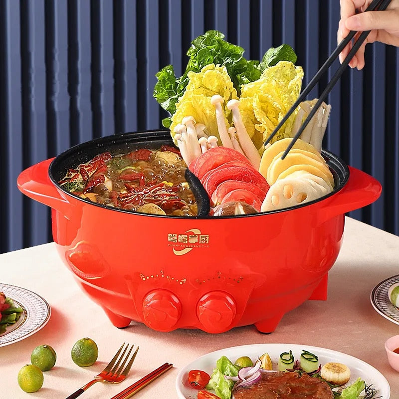 6L Yuanyang Electric Hot Pot Home Multi-function All-In-One Electric Cooking Po image 3