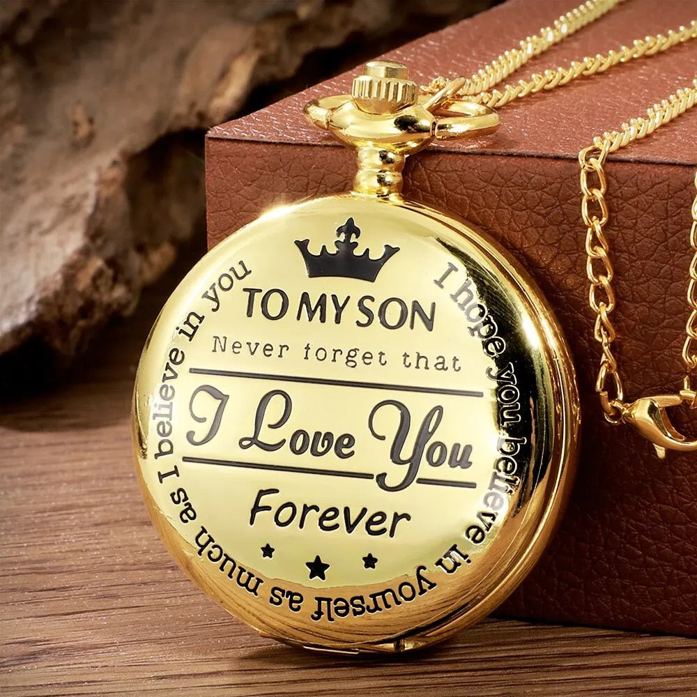 Antique Steampunk Vintage Roman Numerals Quartz Pocket Watch Gold Case Necklace image 1