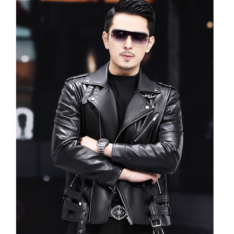 Men Faux Leather Coat Zipper Overcoat Motor Jacket Mens Bomber Jackets Fashion image 4