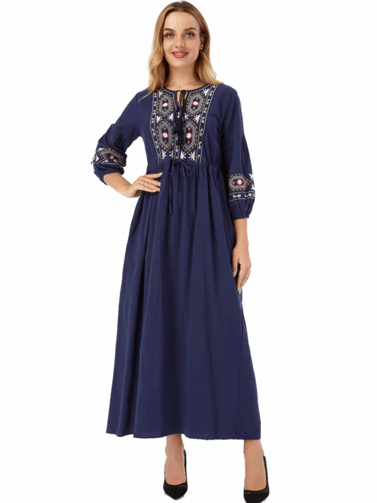 Vestidos Abaya Dubai Turkey Arabic Hijab Muslim Fashion Dress African Long Dres image 2