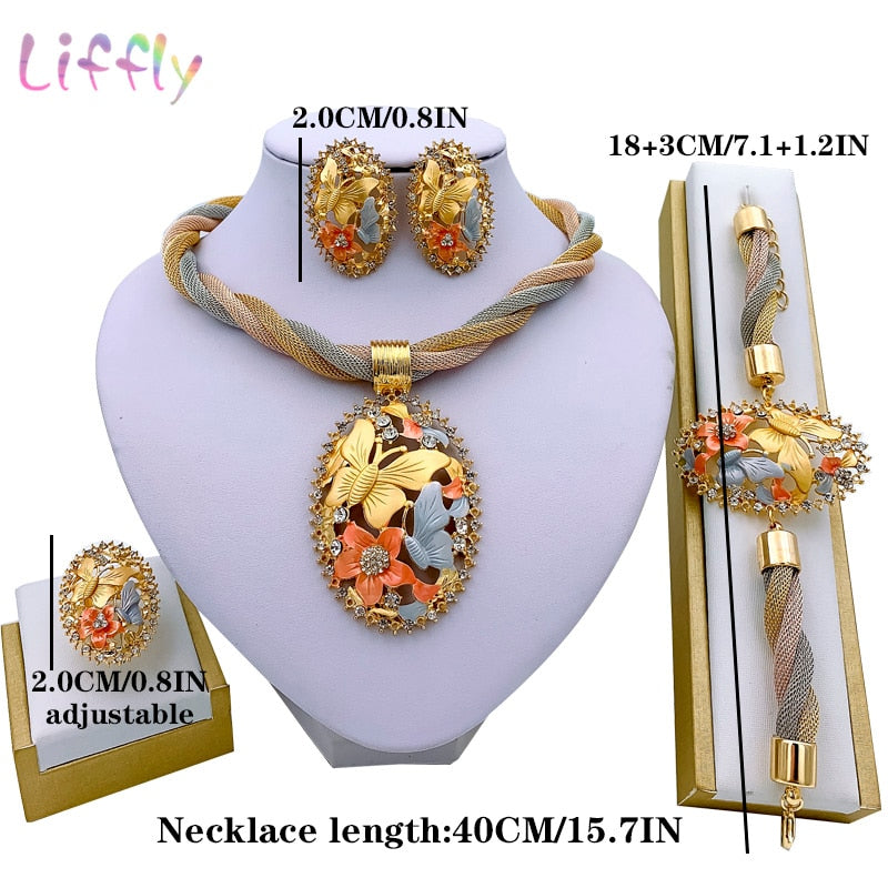 African Necklace Dubai Gold Plated Jewelry Set for Women Wedding Bridal Travel image 5