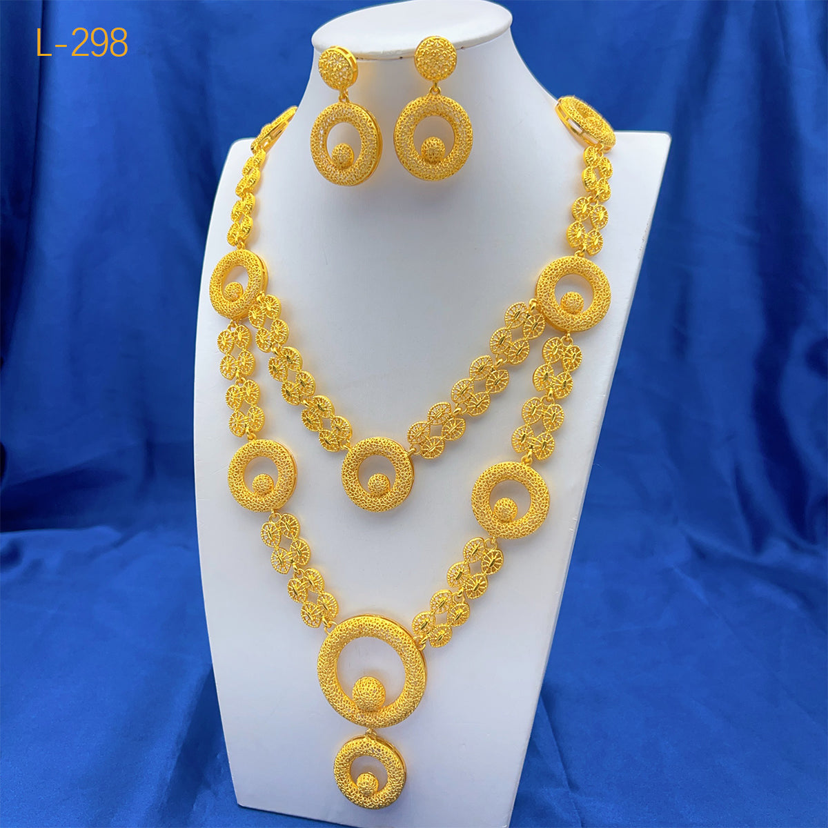 ANIID Dubai 24K Gold Color Jewelry Sets Wedding African Necklace Earrings For W image 0