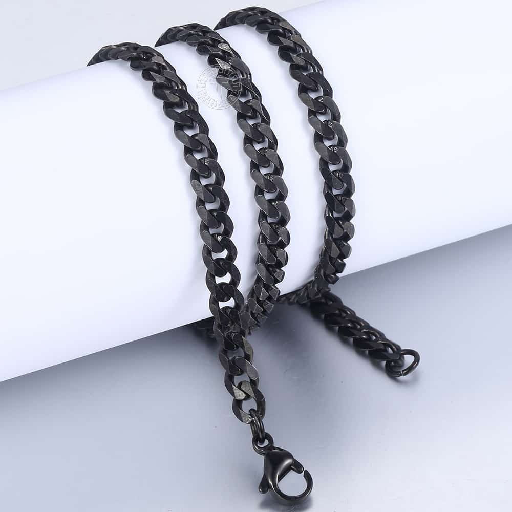 3-11mm Stainless Steel Necklace for Women Men Curb Cuban Link Chains Gold Silve image 2