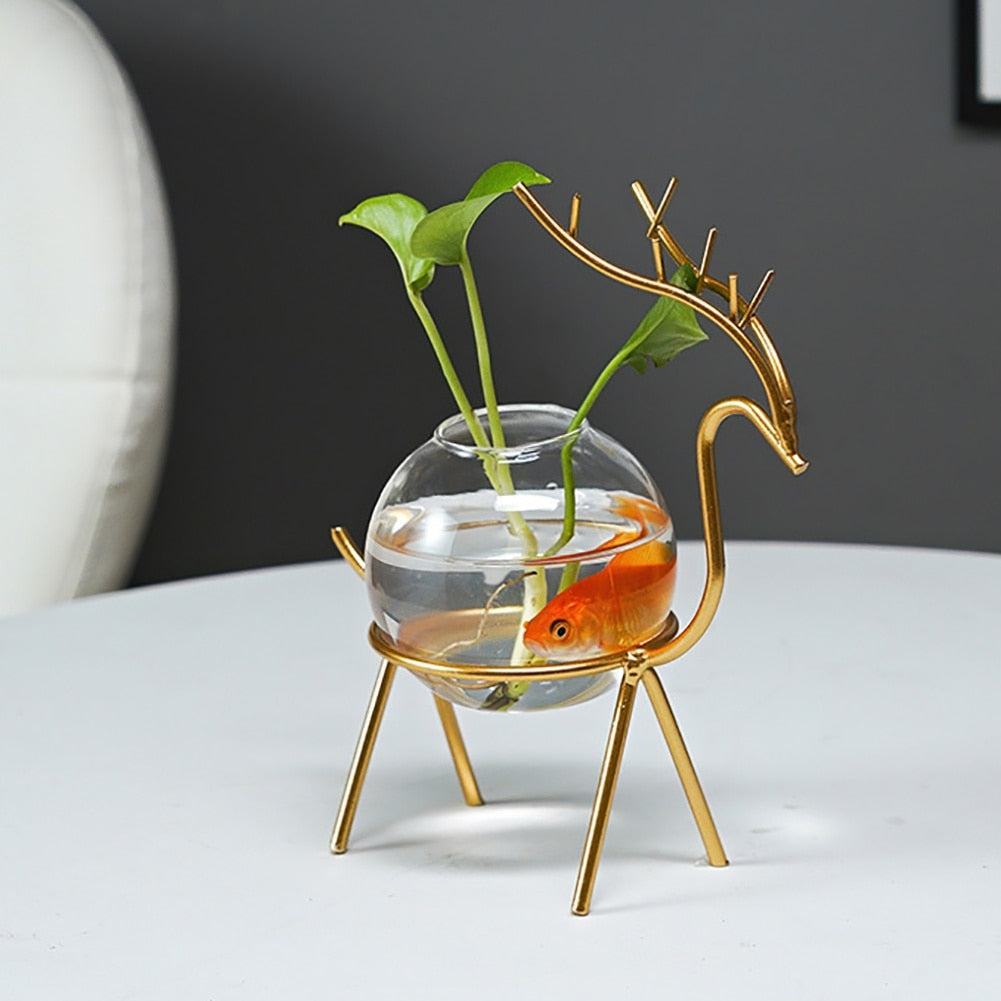 Glass Tabletop Hydroponics Plant Bonsai Flower Wedding Christmas Decorative Met image 6