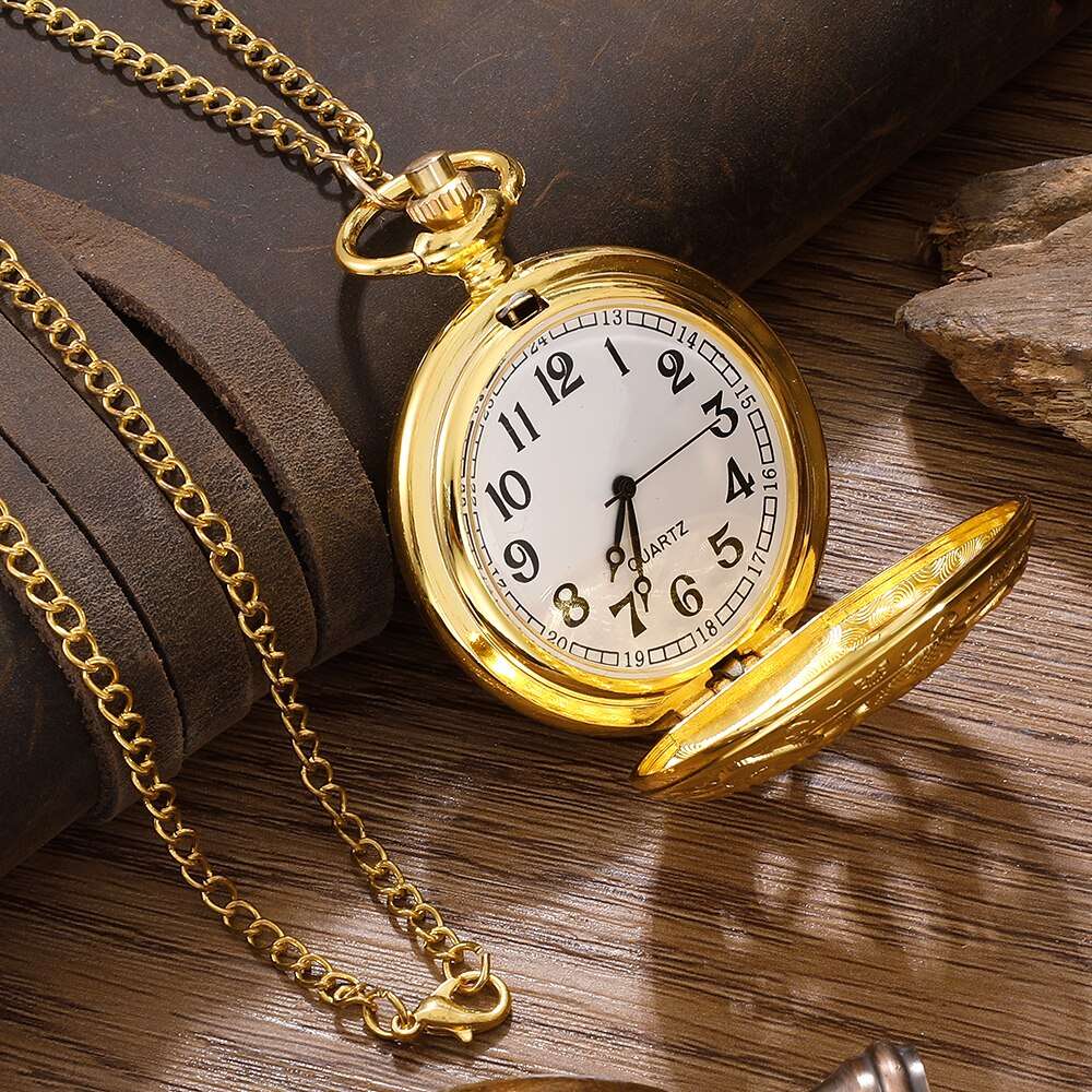 Octopus Pocket Watch Antique Steampunk Vintage Quartz Pocket Watch Golden Case image 6