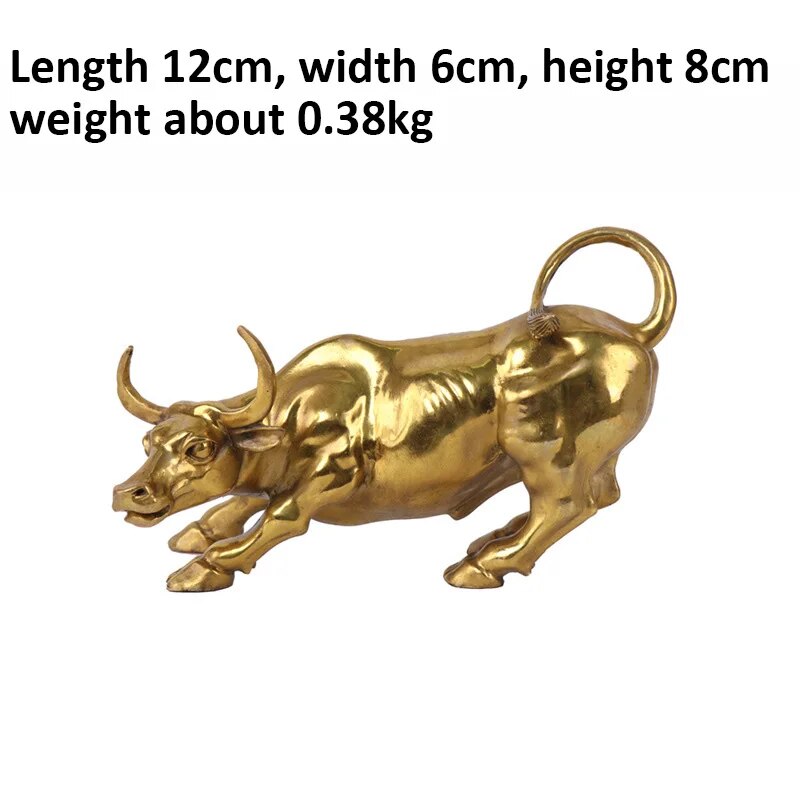 Wall Street Copper Fierce Bull OX Statue Golden Metal Sculpture Charging Stock image 4