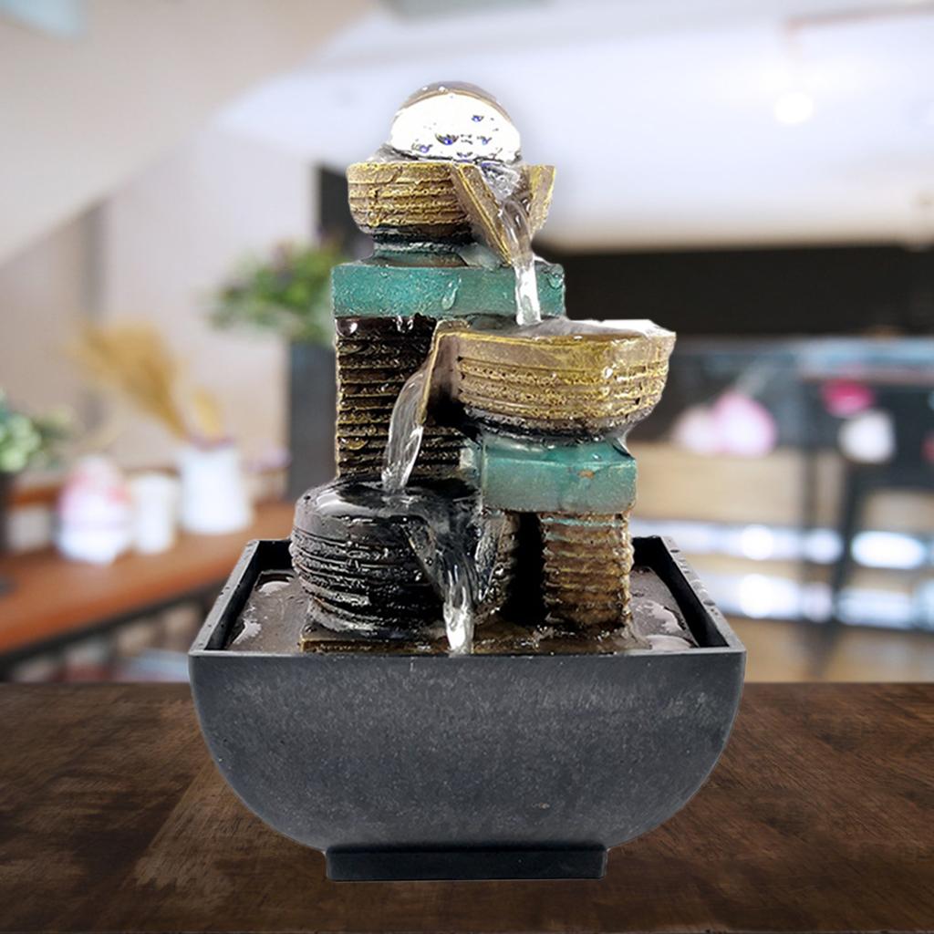 Relaxation Indoor Fountain Waterfall Feng Shui Desktop Water Sound Table image 2