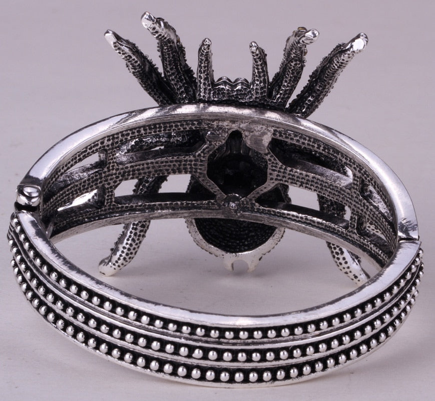 Spider bangle bracelet halloween bling jewelry gifts for women antique gold image 8