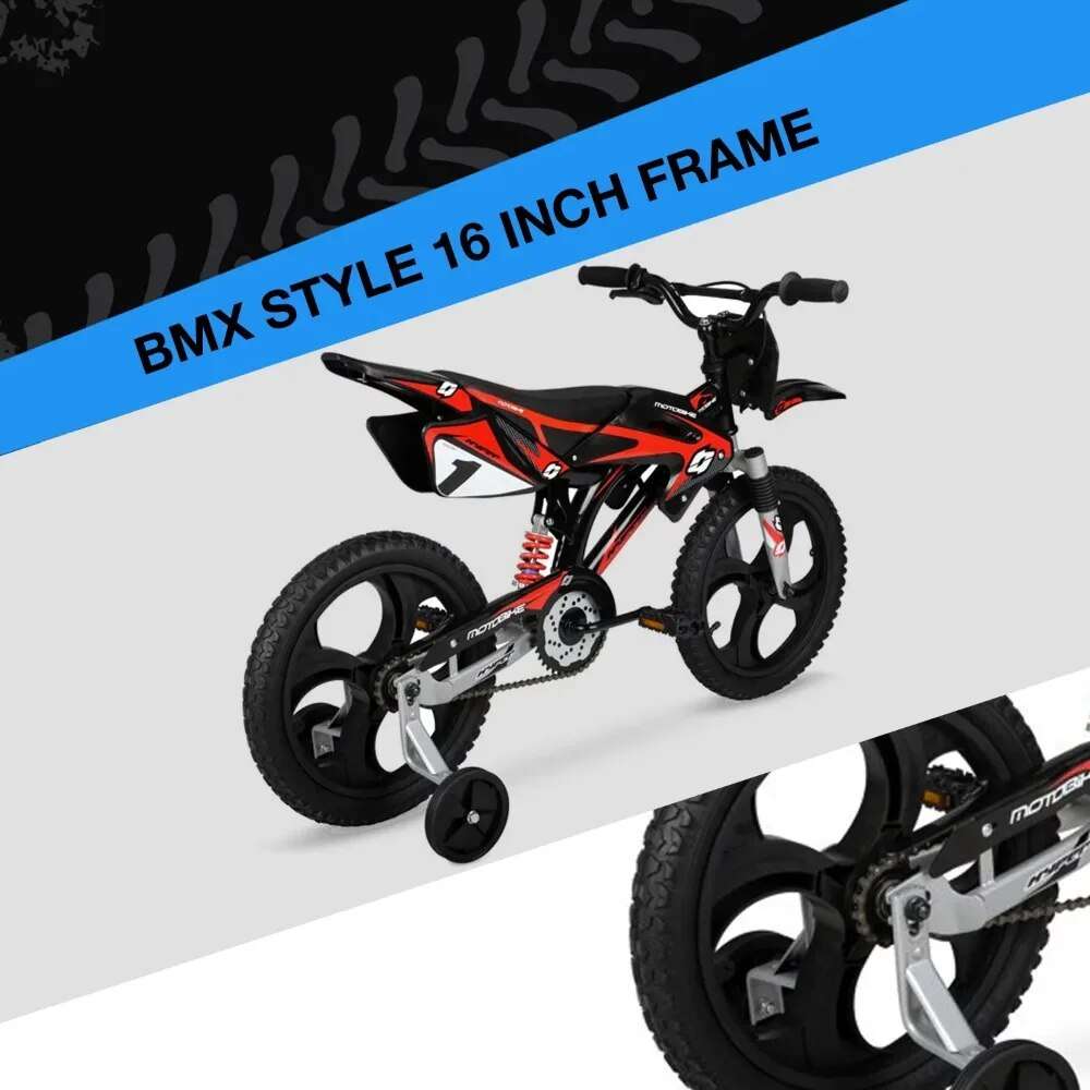 Hyper Bicycles 16in Kids Mag Wheels Motobike, Black/Red image 4