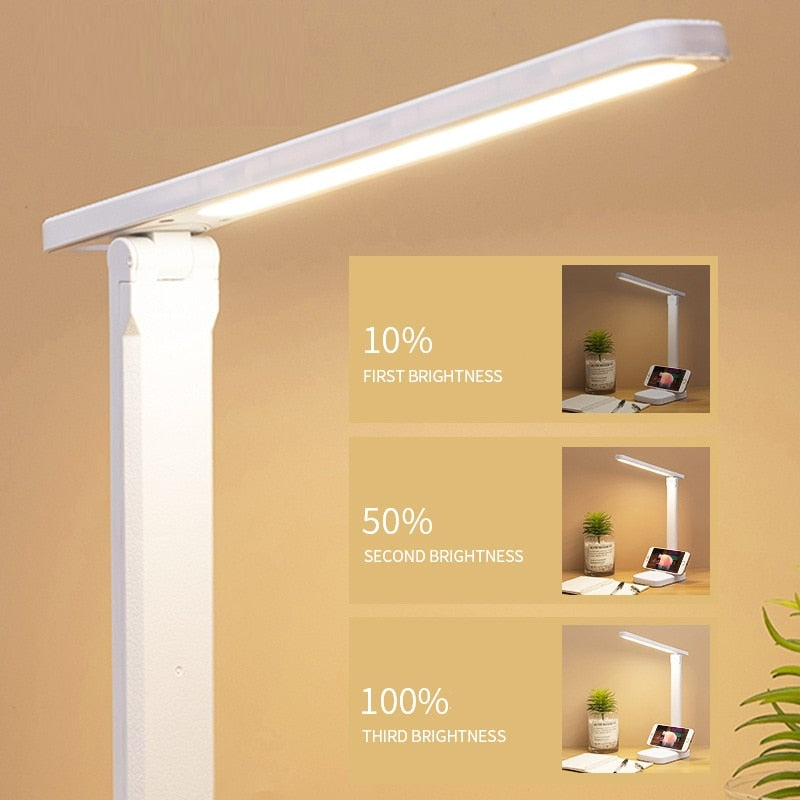 4000mAh Chargeable Folding table lamp eye protection touch dimmable LED lamp be image 3