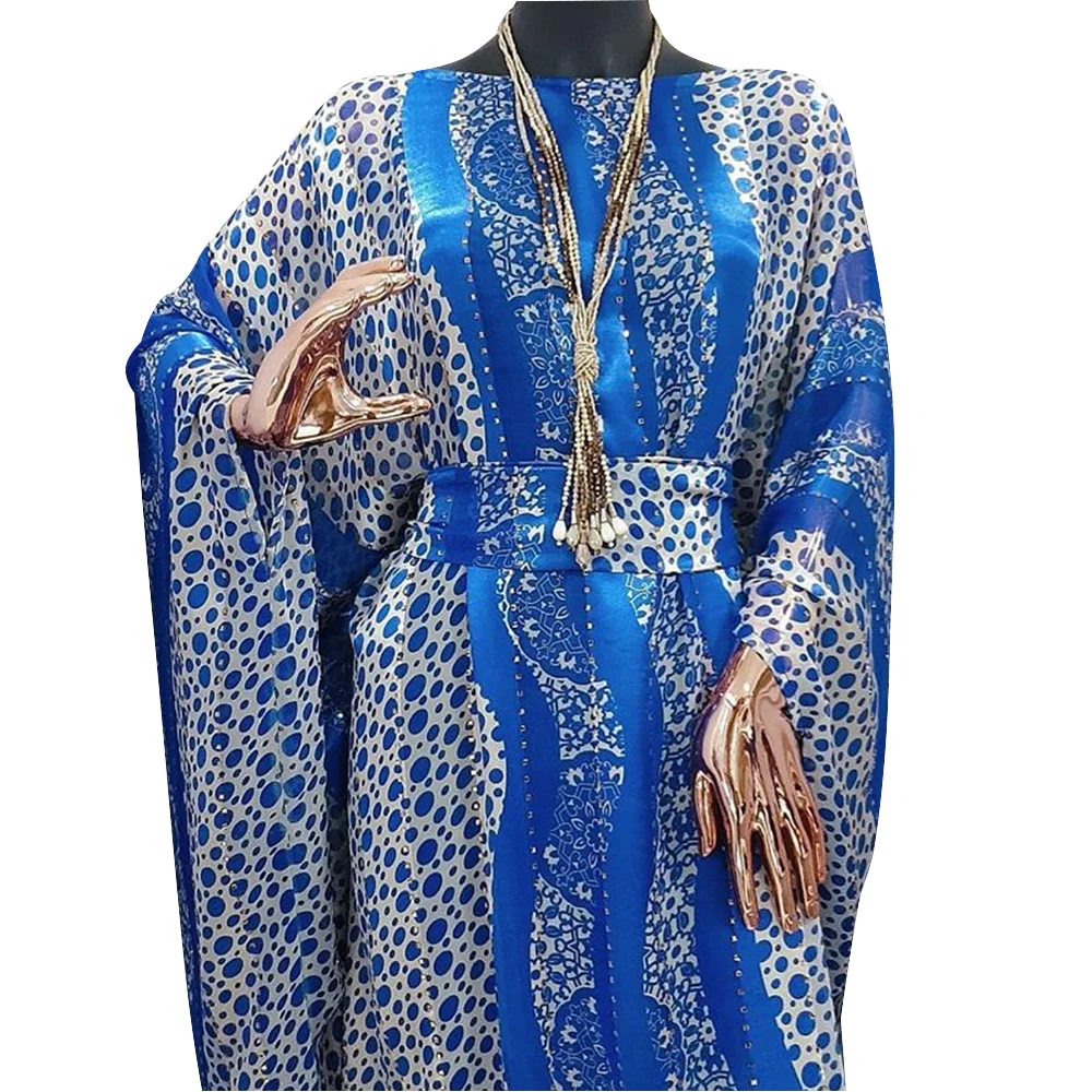 2023 new Africa O Neck Summer Casual Belt Abaya Dubai high waist high neck loos image 0