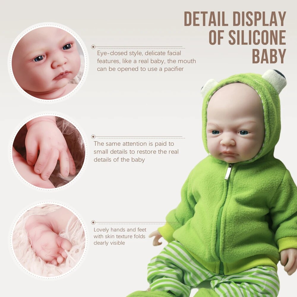 COSDOLL 2.6kg 45cm Reborn Baby Dolls Full Body Silicone Girl Baby Doll Lifelike image 6