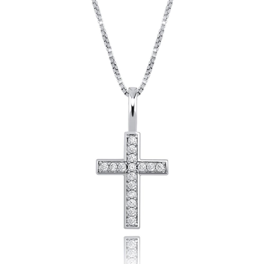 TOPGRILLZ 925 Sterling Silver Ice Zircon Cross Pendant Gold Silver Rose Gold image 5