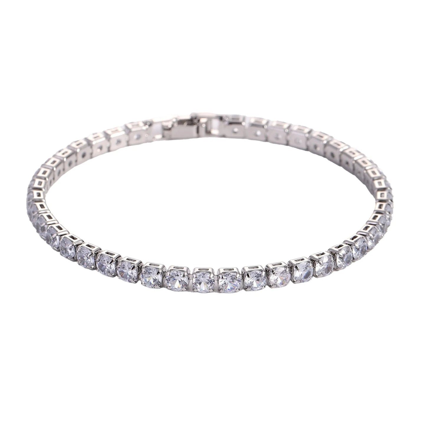 4mm Cubic Zirconia Tennis Bracelet Iced Out Chain Bracelets For Women Men Golde image 1