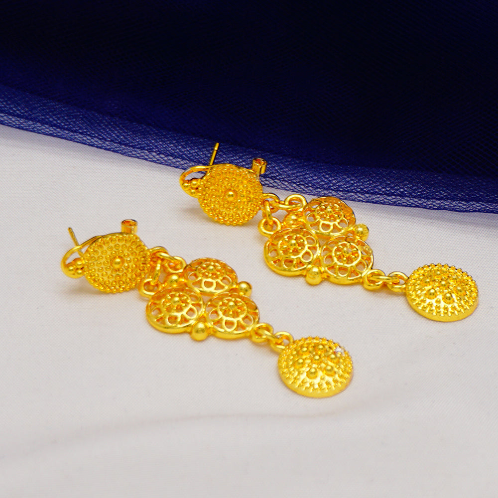 Arabic Dubai Jewelry Set for Women Earrings Ethiopian African Long Chain Gold C image 36