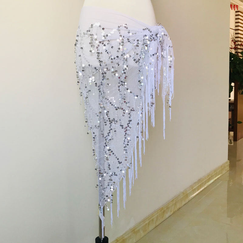 Colorful Sequins Tassel Belly Dance Belt Show Costumes Belly Dance Hip Scarf Fo image 15