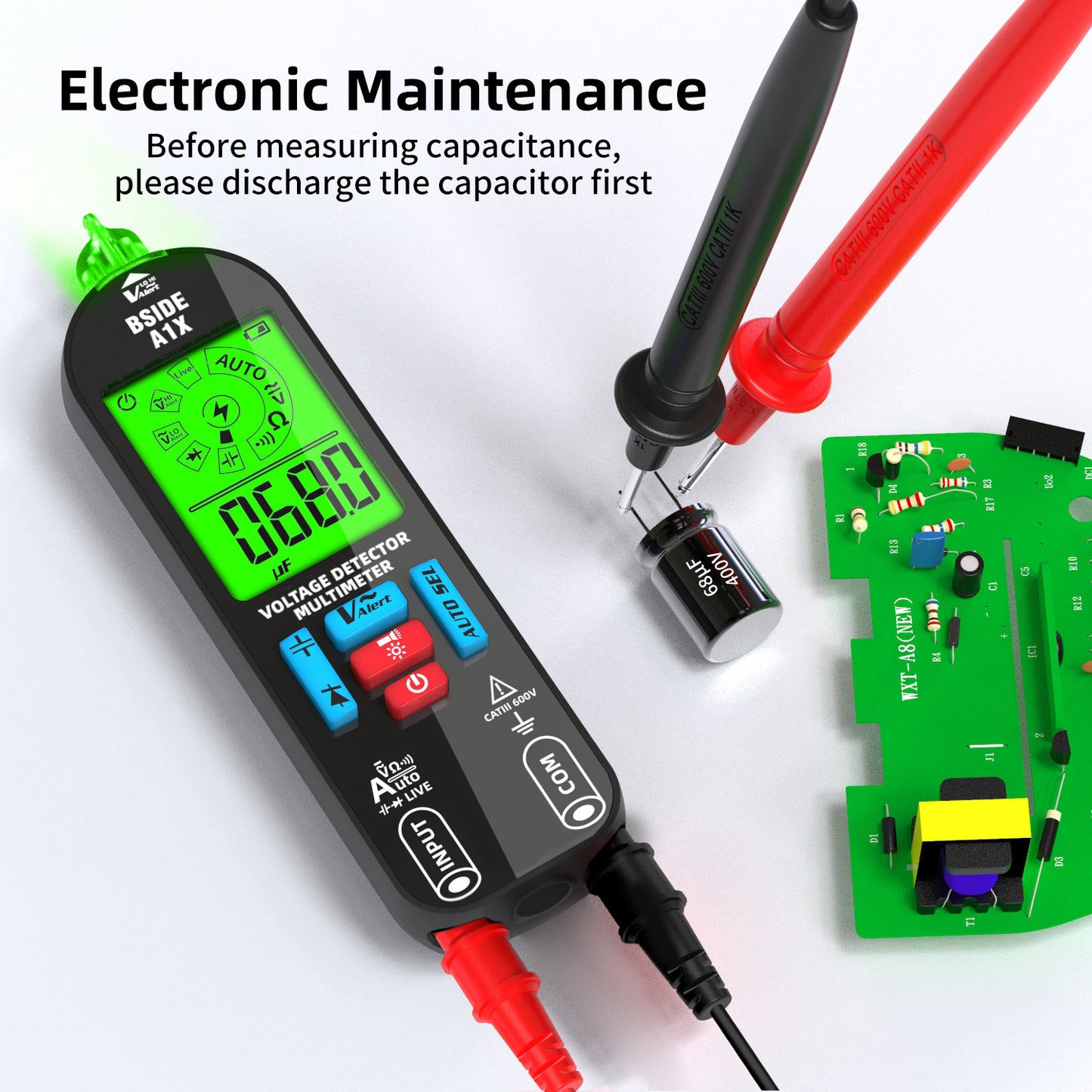 BSIDE Professional Digital Multimeter AC DC Voltage 520V Smart Voltmeter NCV Hz image 5
