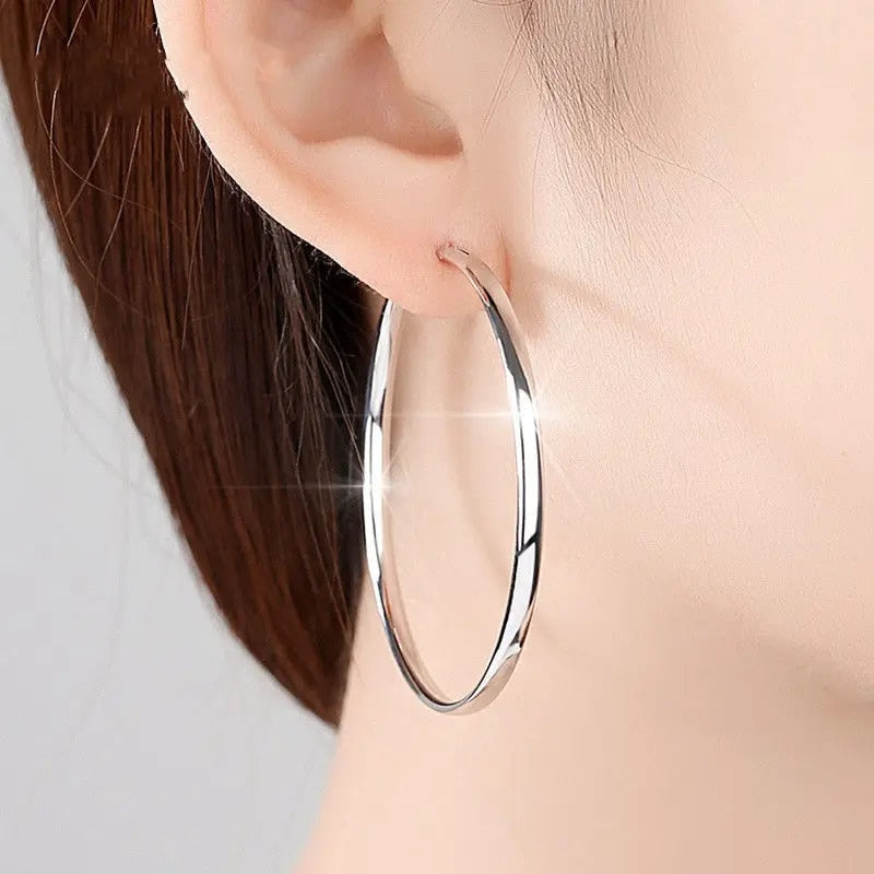 Senlissi - New 18K Gold Plated Hoop Earrings For Women 925 Sterling Silver 3.0 image 16
