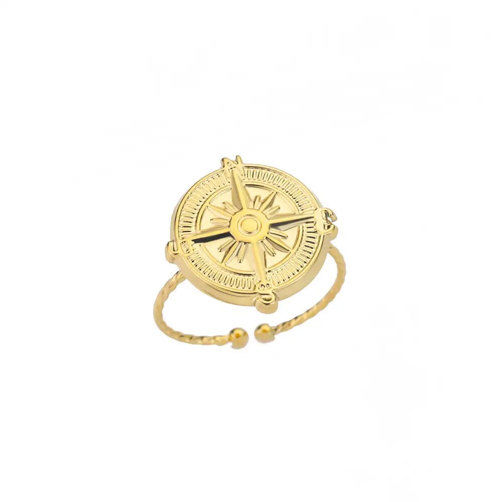 Jesus Cross Rings For Women Men Metal Golden Wide Large Adjustable Ring Vintage image 7