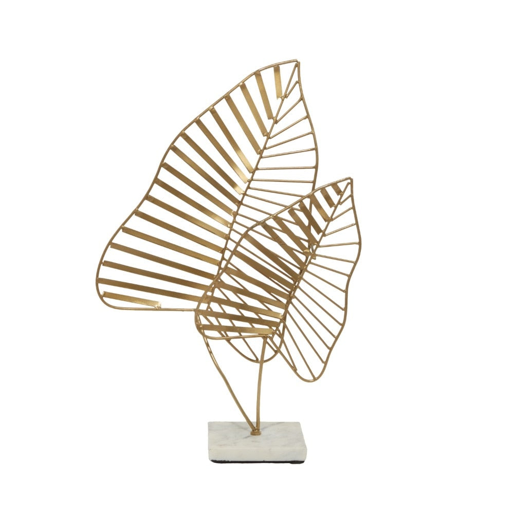 Iron Glam Gold Metallic Fern Leaf Table Top Decors 11"W X 17"H Home Decor Home image 4