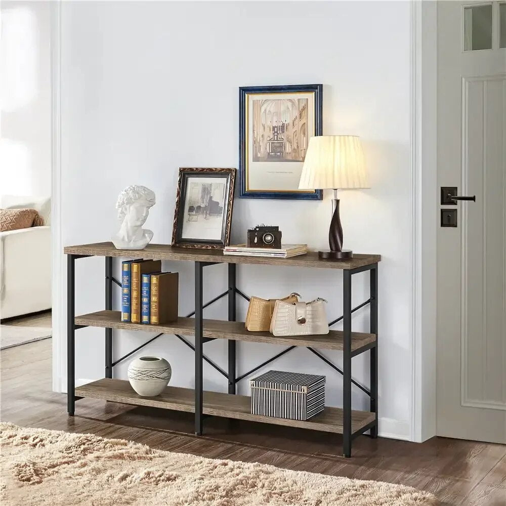 55inch 3-Tier Industrial Console Table, Multiple Colors side table ,Sofa table image 1
