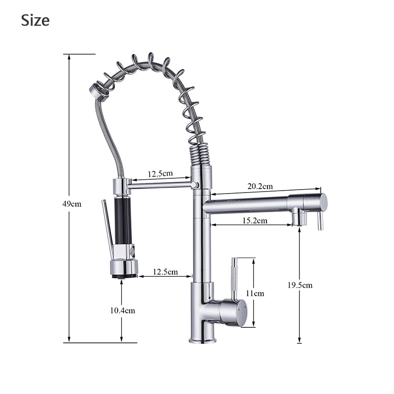 Rozin Black and Rose Golden Spring Pull Down Kitchen Sink Faucet Hot & Cold Wa image 14