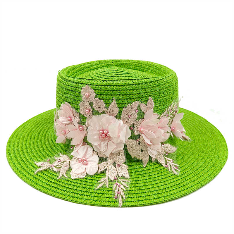5cm brim summer straw hat for women with sun shading and sun protection flat to image 11