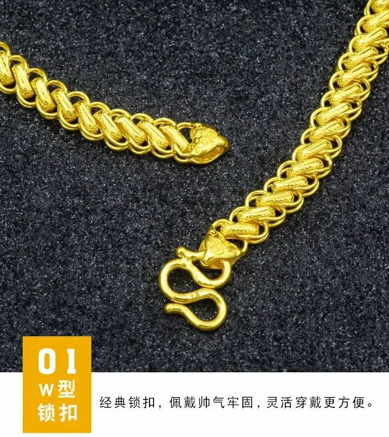 Gold shop with 9999 real gold necklace men's and women's gold 24K necklace fort image 8