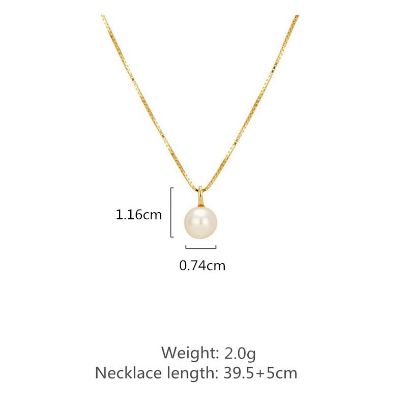 925 Sterling Silver Light Luxury 18k Gold Plating Shell Imitation Pearl Pendant image 4