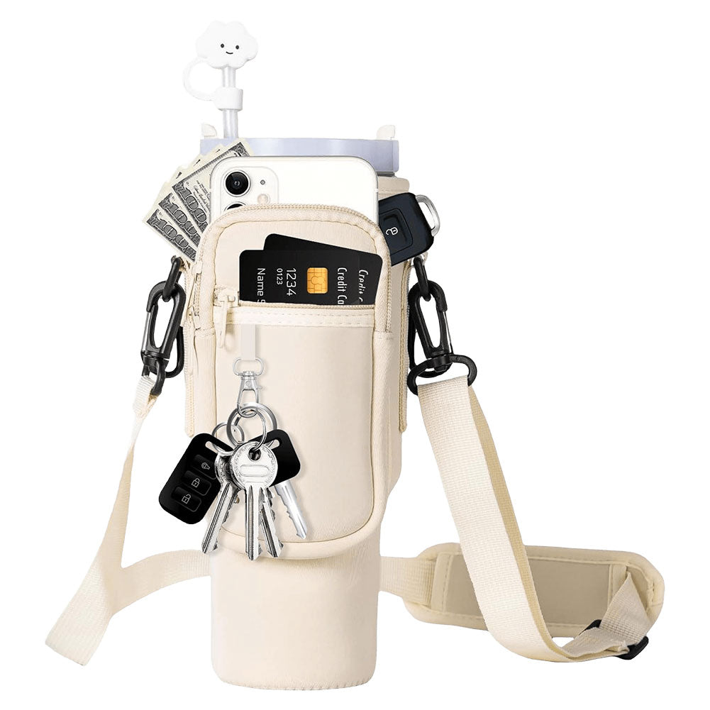 40oz Neoprene Water Bottle Carrier Bag For Stanley Quencher Cup Sleeve with Adj image 11