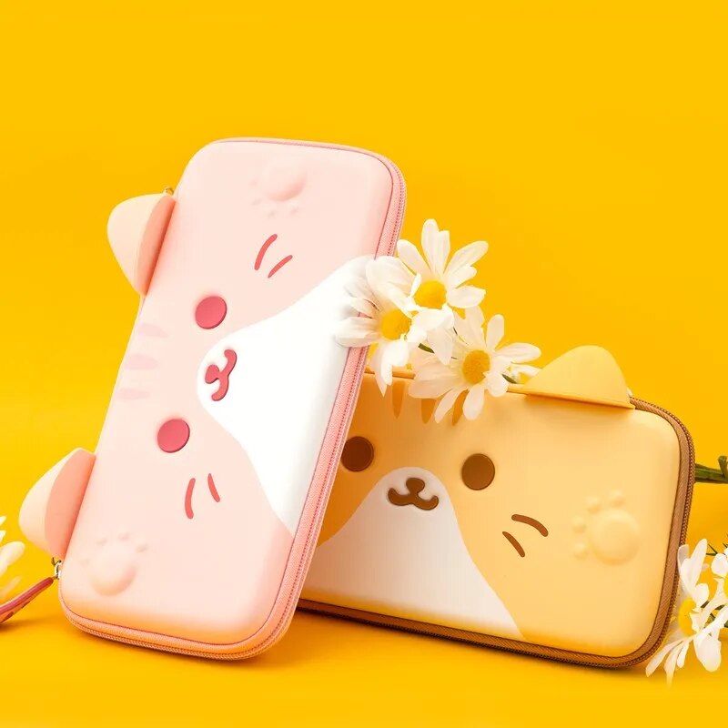 GeekShare Cute Cats Ears Portable Case For Nintendo Switch And Lite Gray 3D Ear image 10