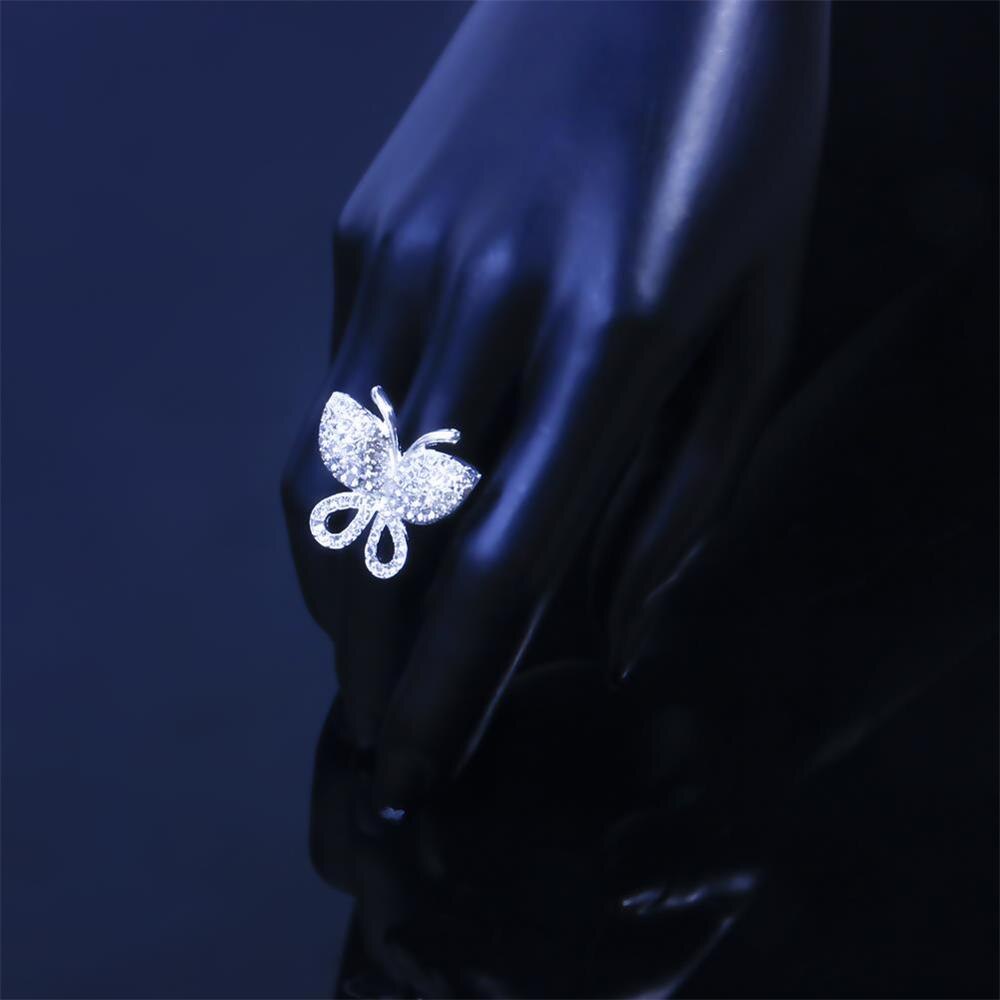 Stonefans Moving Napkin Butterfly Rings for Weddings Gold Silver Color image 4