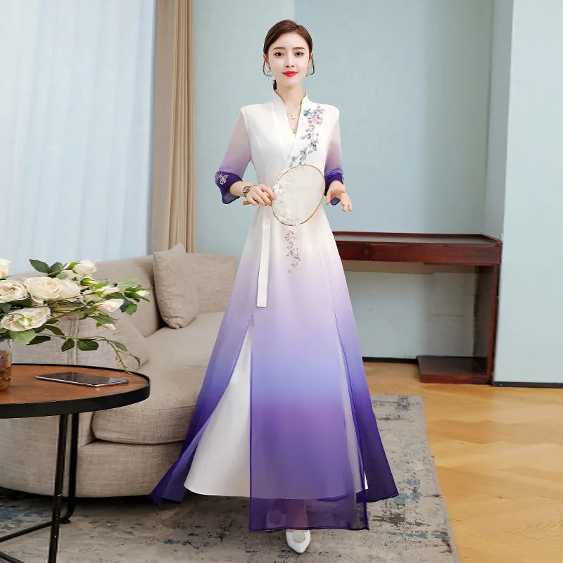 Vietnam Traditional Dress Chinese Style Aodai Cheongsam Qipao China Oriental Dr image 1