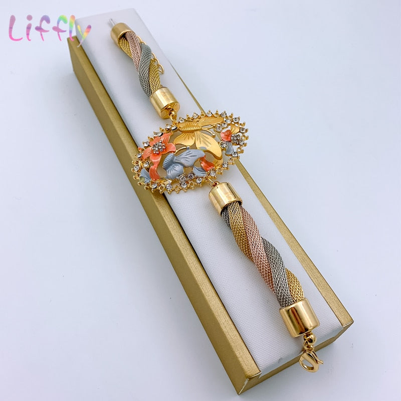 African Necklace Dubai Gold Plated Jewelry Set for Women Wedding Bridal Travel image 3