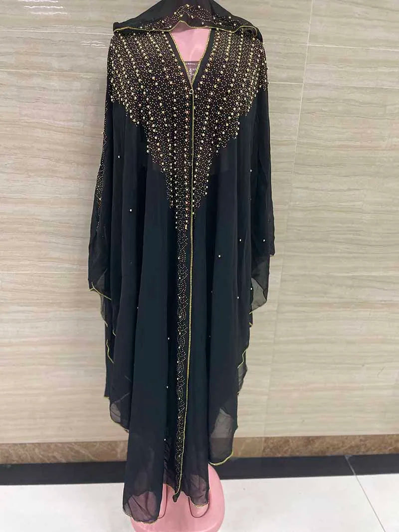 Free Size African Sequins Dress for Women Traditional Kaftan Robe Elegant Ladie image 0