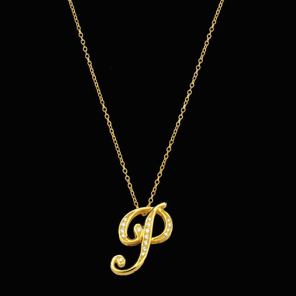 ANDYWEN 925 Sterling Silver Gold Long Chain Alphabet 26 Leter A W Pendant K H I image 10