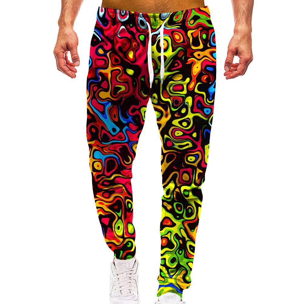 3D Rainbow Fashion Casual Pants Men Sport Print Camo Joggers Man Trousers Vinta image 1