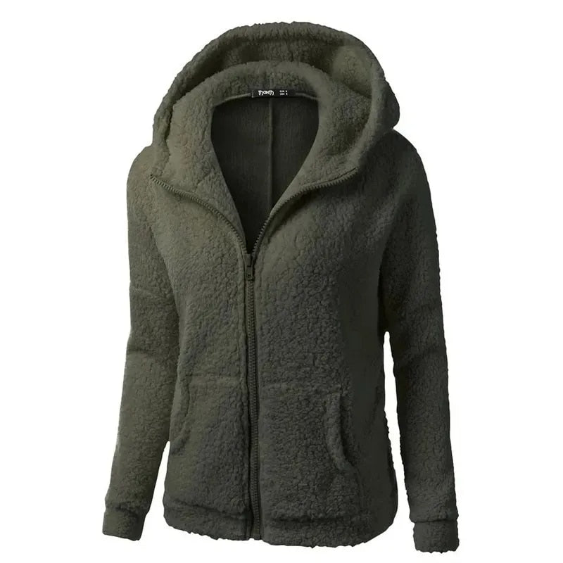 Women Autumn Winter Warm Hoodie Jacket Casual Female Hoodies Sweatershirt Zippe image 9